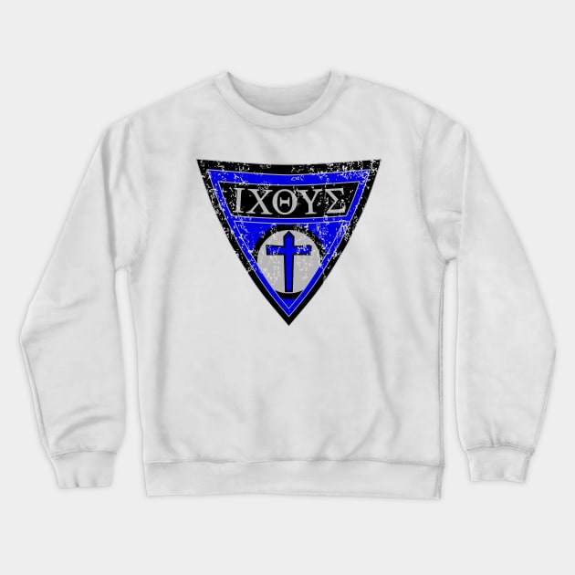 The Greatest Christian Hero Shield Version 2 Crewneck Sweatshirt by J. Rufus T-Shirtery